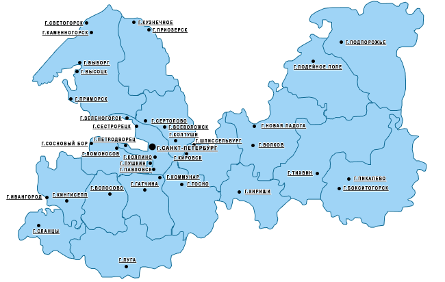 Карта схема ленинградской области